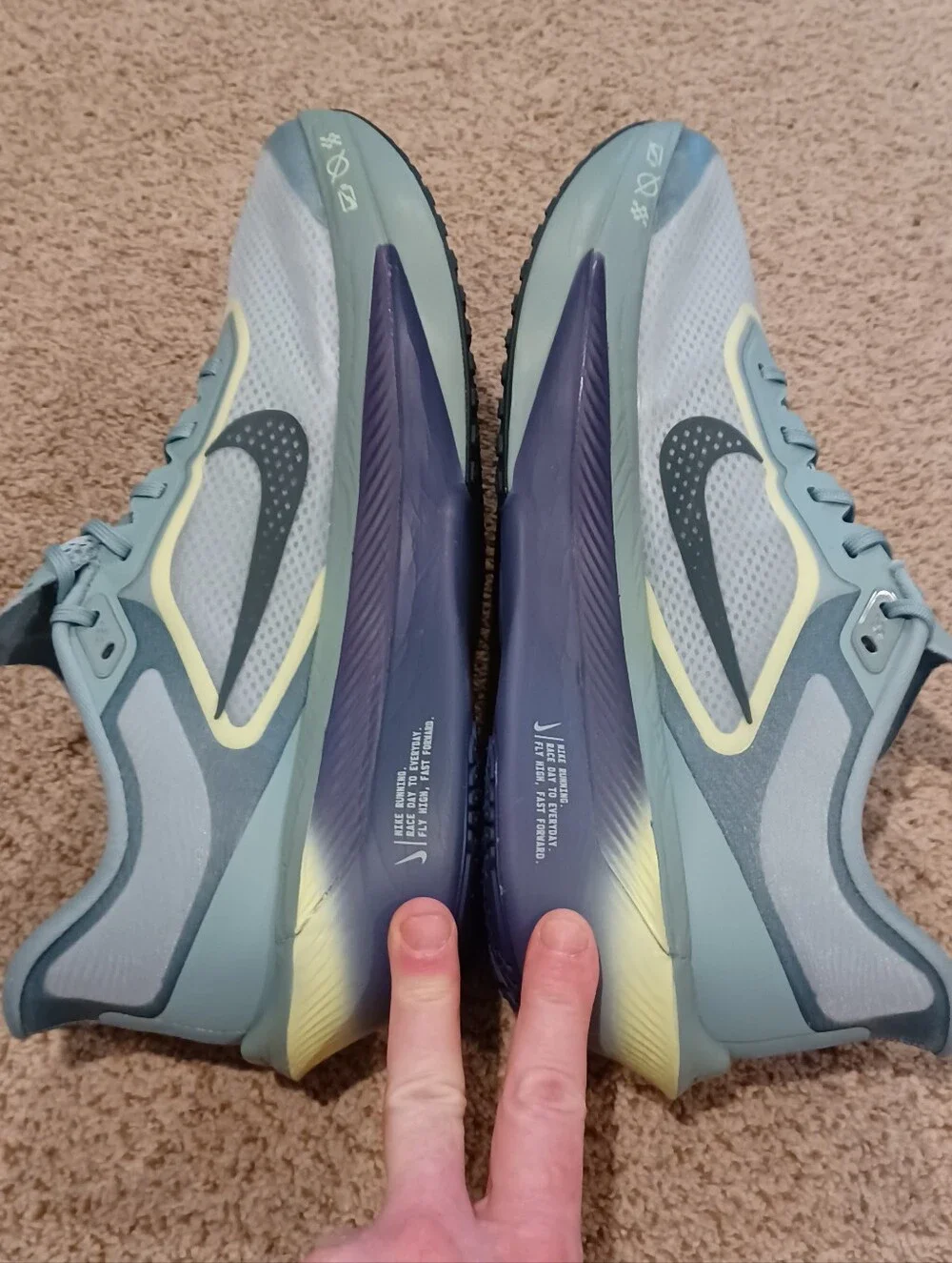 Nike Zoom Fly 6 running shoes in the Cannon/Seaweed colorway Mens Size 13
